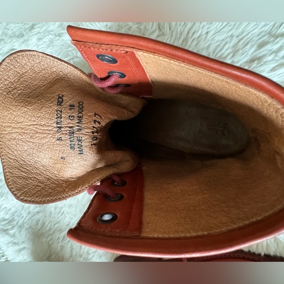 Frye Women’s Red Clay Veronica combat boots soft vintage leather - Picture 8 of 13